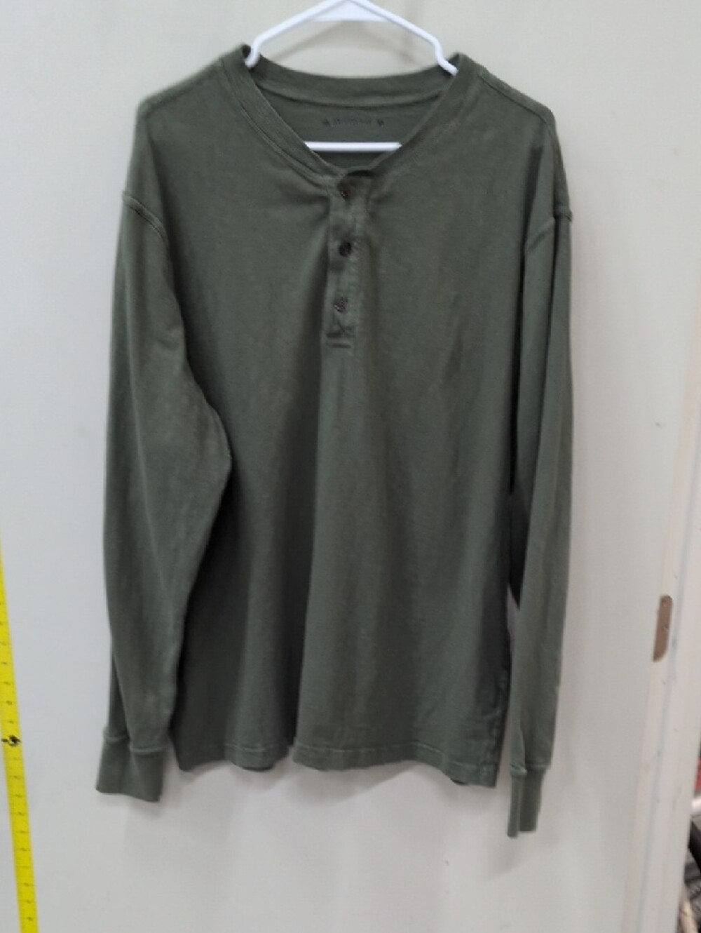 American Giant Olive Henley Long-Sleeve Shirt